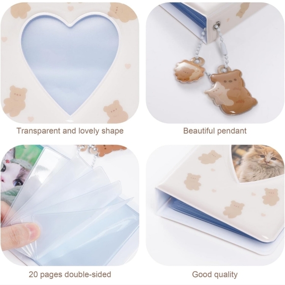 Kids Heart Window Photo Album Set - Cream and Tan two piece set - Picture 3 of 7